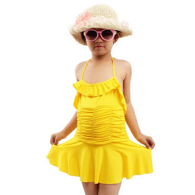 Лето 2019 купальник с рюшами для детей женский слитный девочек детский