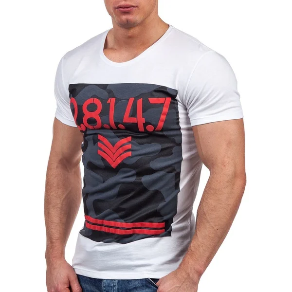 Мужская футболка с коротким рукавом ZOGAA повседневная облегающая принтом