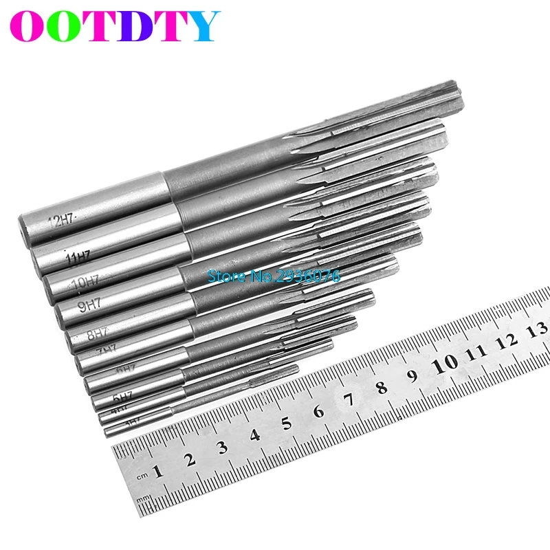 OOTDTY 3-12mm HSS Straight Shank Chucking Reamer Machine Reamer Milling Cutter Tool APR6_30