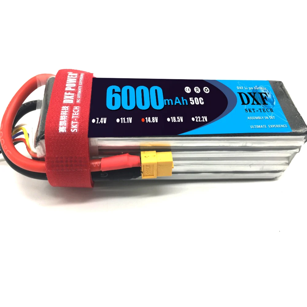 DXF 14.8V 6000mAh 50C Burst 100C 4S Lipo Li-Polymer Battery Bateria AKKU for RC Car Quadcopter Helicopter Airplane | Игрушки и хобби