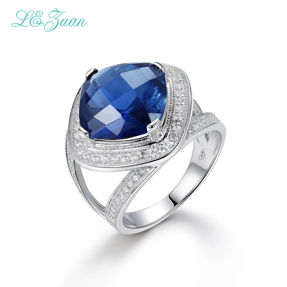 Я и Цзуань 925 Серебряное кольцо для Для женщин классический 9.45ct Синий Камень