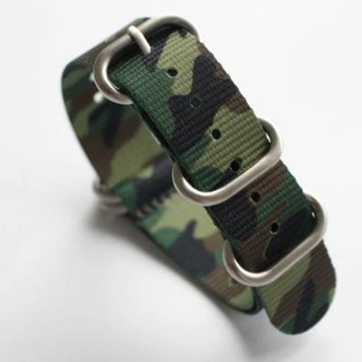 Silver buckle Новые камуфляжные нейлоновые Ремешки для наручных часов NATO ремешок 18 мм 20 мм 22 мм 24 мм, спортивный Камуфляжный нейлоновый ремешок для наручных часов, мужской и женский браслет - Цвет ремешка: Silver buckle