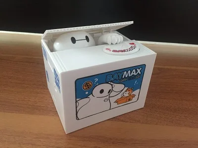 1 х Копилка Doraemon/Minions/Kumamon, подарок на день рождения и Рождество, мультяшная копилка - Цвет: baymax
