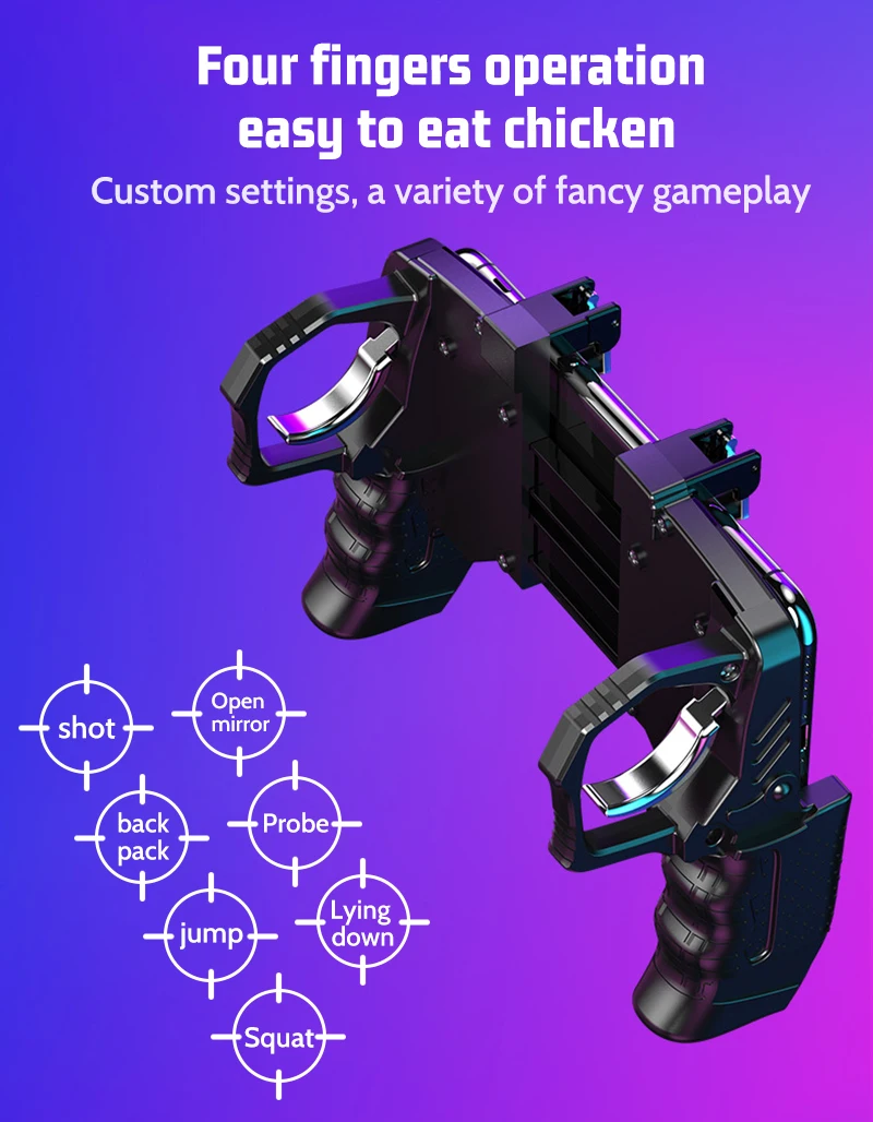 Игровой контроллер K21 PUBG, джойстик, металлическая кнопка пуска, кнопка для стрельбы, противопожарная ручка, геймпад для iPhone, Android, мобильного телефона
