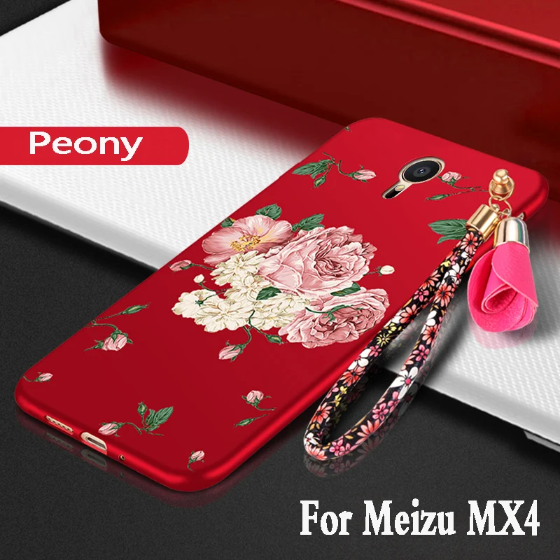 Чехол для meizu mx4 силиконовый роскошный чехол с пионами защитный мобильного