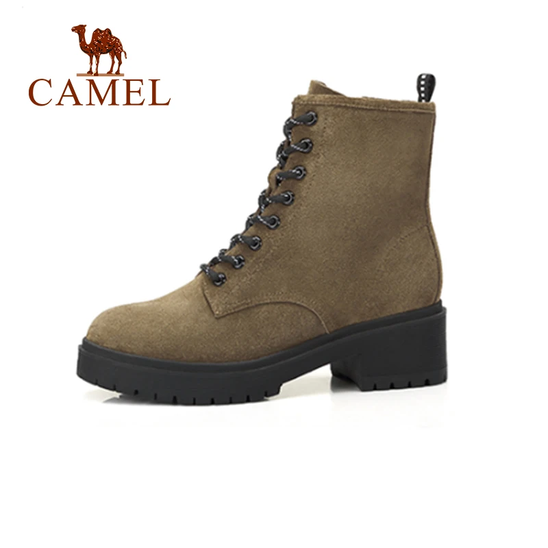 CAMEL/образцы короткие Ботинки Martin зимняя обувь в Корейском стиле ботинки на низком
