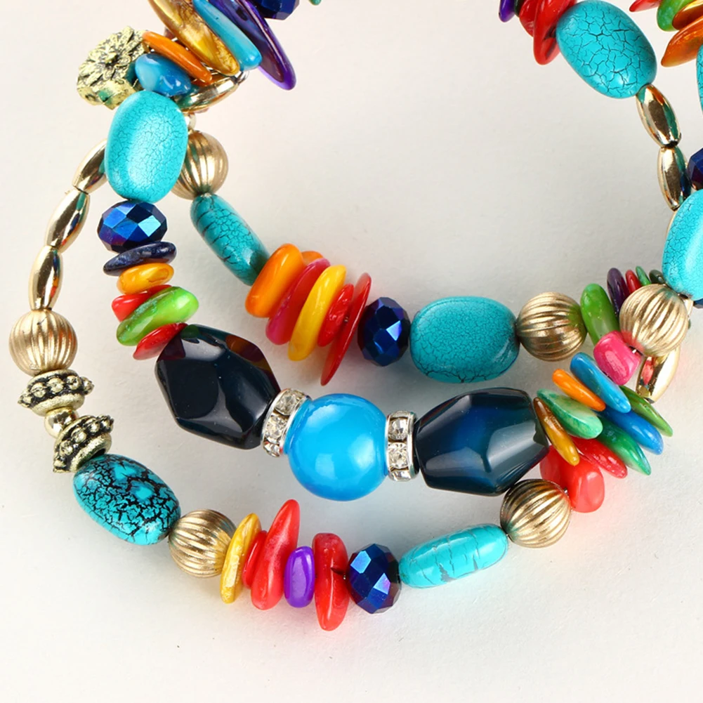 Новинка 2017 года женские этнические богемные Shell стеклянные бусины Многослойные