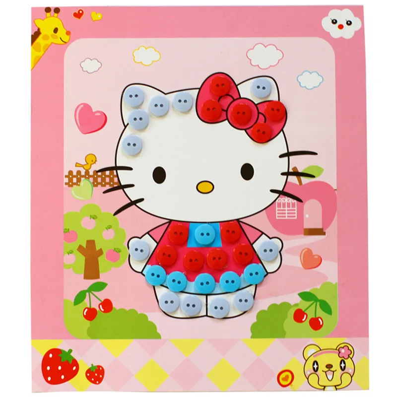 Детские наклейки на кнопки DIY игрушки для рисования ручная работа наборы детская