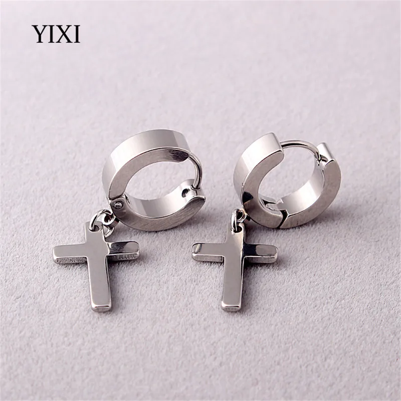 Мужские серьги в стиле панк-рок YIXI круглые серьги-гвоздики из нержавеющей стали