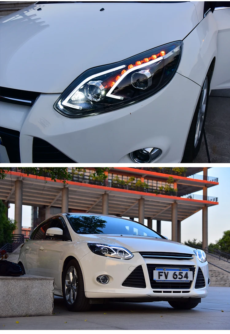 Автомобильный стильный головной светильник s для Ford Focus 2012- светодиодный головной светильник для фокусировки Головной фонарь светодиодный дневной ходовой светильник светодиодный DRL Bi-Xenon HID