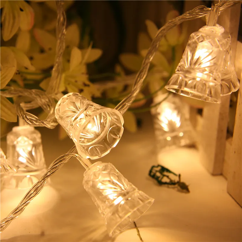 Бесплатная доставка Белл Форма Рождество огни для елочные украшения открытый