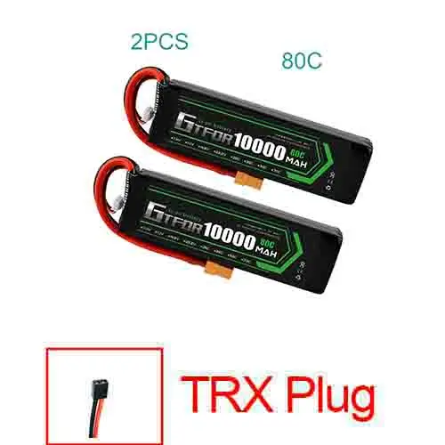2S10000mah80C-TRX GTFDR lipo батарея 7,4 V 10000mAh 2S 60C 80C 100C RC батарея Deans XT60 для 1/8 1/10 автомобилей RC лодка вертолет Квадрокоптер лодка автомобиль - Цвет: 2S10000mah80C-TRX