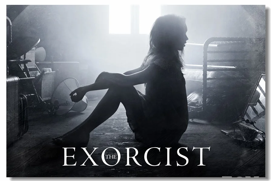 На заказ холст Настенная картина страшная пленка Постер экзерсиста обои черно