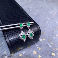 kjjeaxcmy fine jewelry 925 sterling silver inlaid natural emerald female earrings support review new luxury