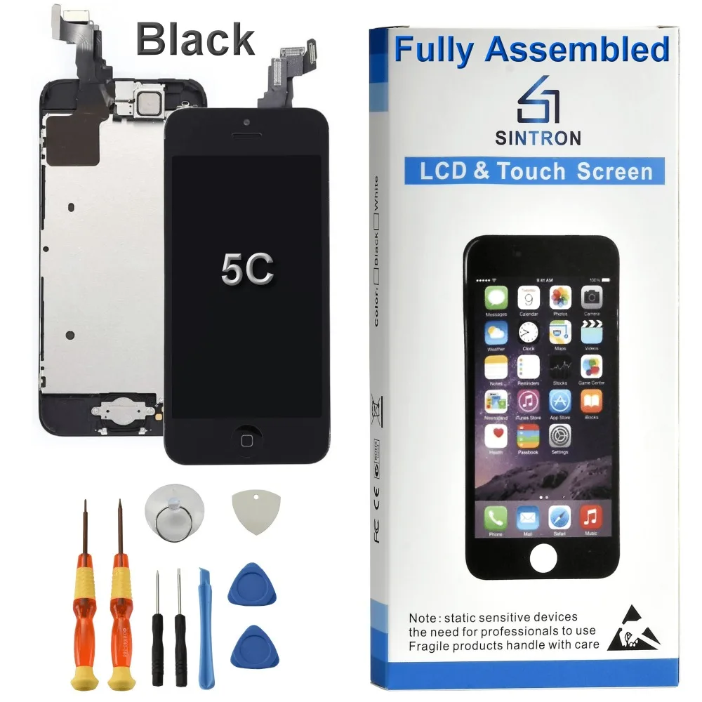 

Sintron OEM For iPhone 5C Screen Replacement Fully Assembled Black Panel Display Including Original Parts With Free Repair Tools