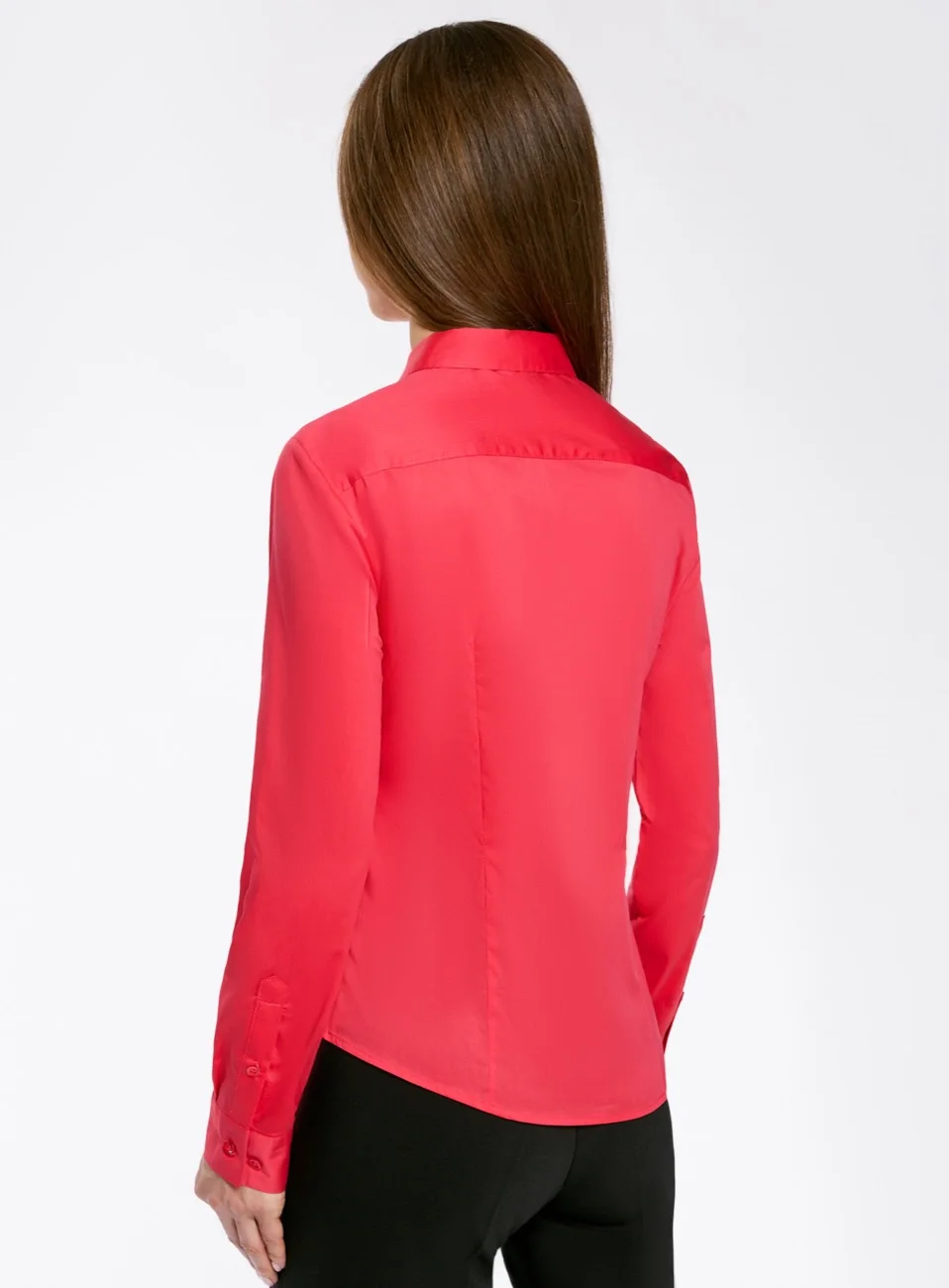 oodji Рубашка приталенная с V образным вырезом 11402092B 42083|blouses and shirts|shirts blousesblouse blouse |