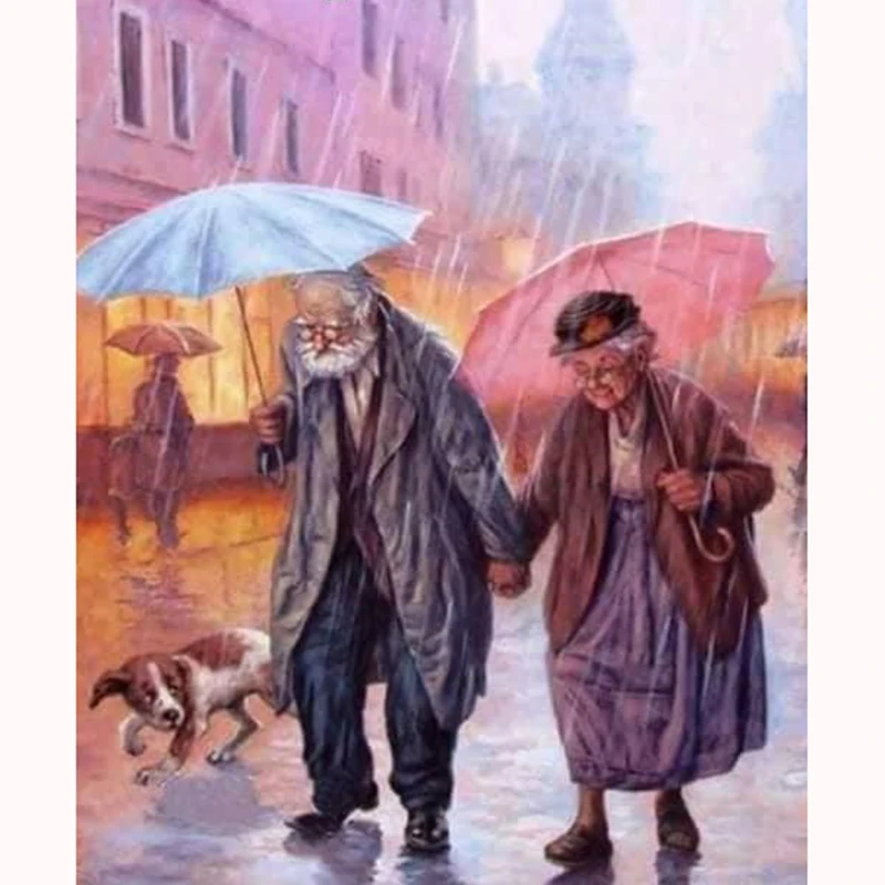 Old couple portrait full set drill 5D diy embroidery pattern mosaic diamond painting crafts 3d cross stitch kits room decoration | Дом и сад