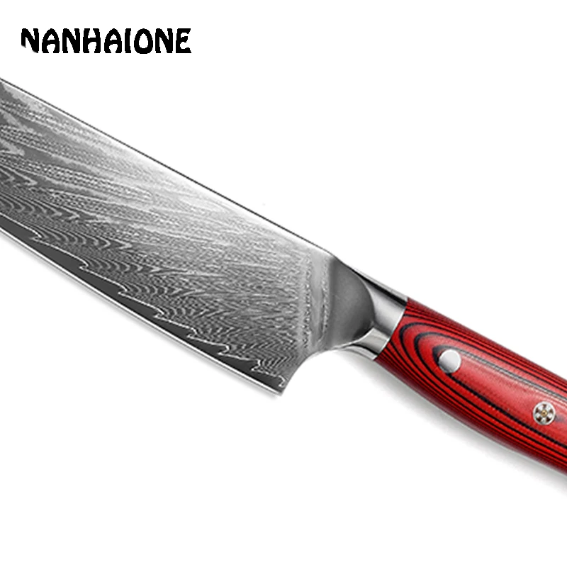 Нож шеф повара NANHAIONE из дамасской нержавеющей стали 8 дюймов японская Ручка G10
