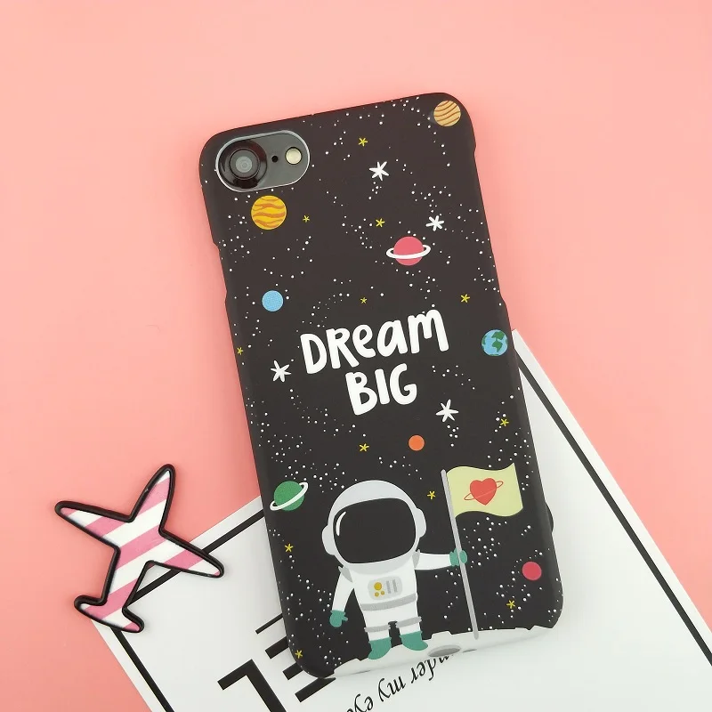 Весна Lemon для iPhone 7 Чехол Dream Big астронавты oarded Луна пространство планета чехол