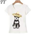 Миниатюрная Футболка с принтом шнауцера Fiesta, модная женская летняя хипстерская крутая женская футболка с коротким рукавом, повседневные топы, Милая футболка для девушек