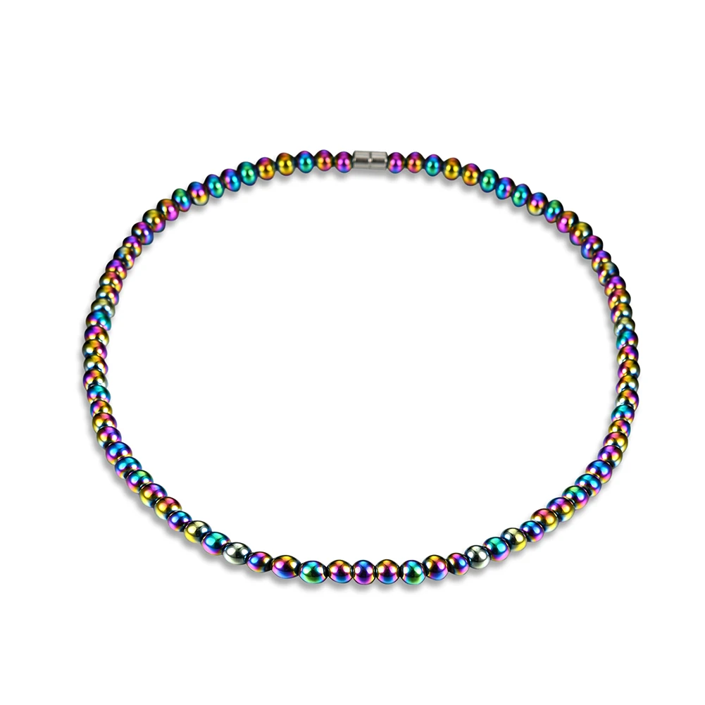 

Lureme Simple Jewelry Colorful Magnetic Healing Hematite Beads Necklace for Women (nl005602)