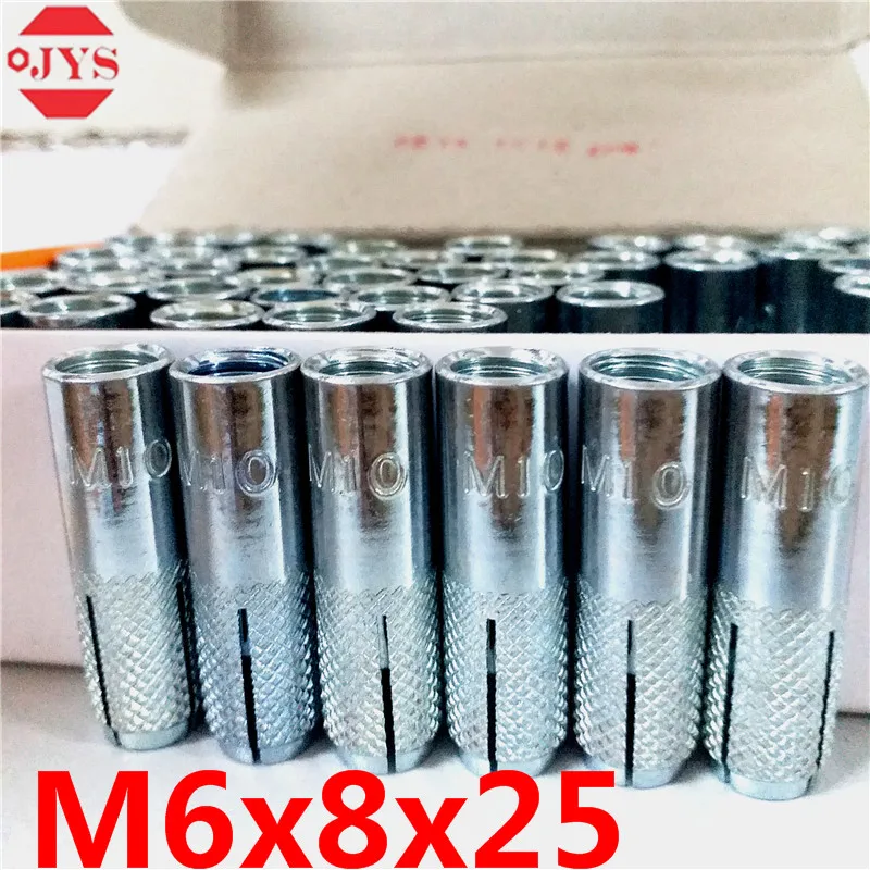 50 ШТ. Drop in anchors M6x8x25 углеродистой стали или нержавеющей длина 25 30 40 цинка M6 M8 M10 M12