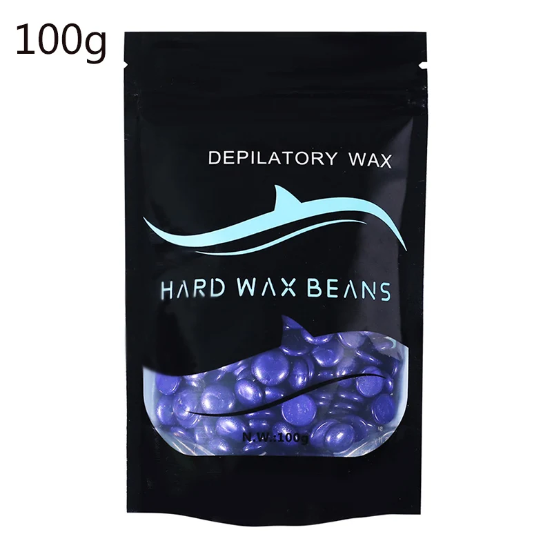 100g 500gHard восковые гранулы, без полосок, для депиляции, горячая пленка, твердый бразильский воск, крем для удаления волос, для удаления волос на лице - Цвет: 100g