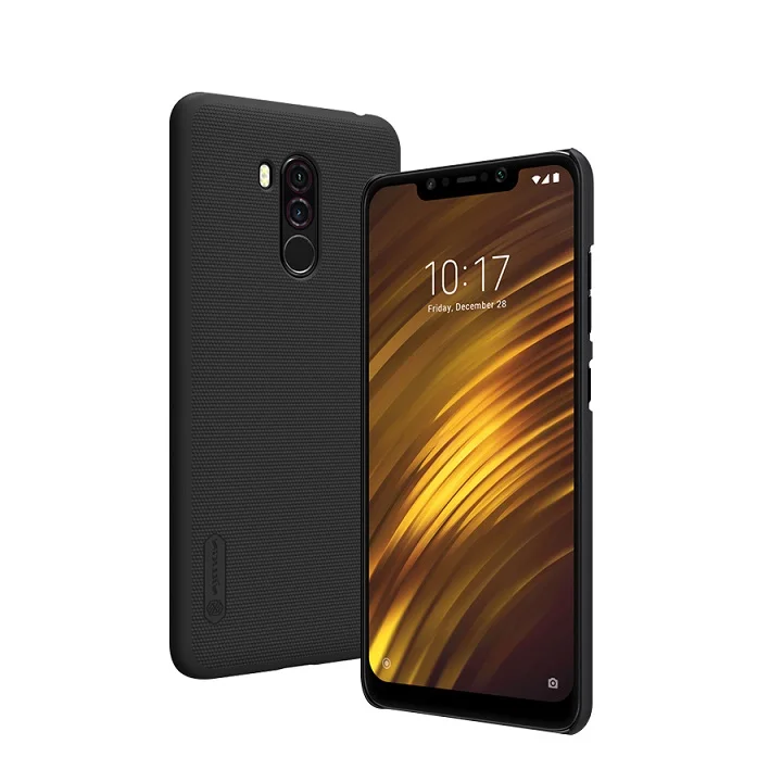 pocophone f1 Black Для xiaomi pocophone f1 чехол 6,18 ''NILLKIN матовый ПК Жесткий Чехол на заднюю панель Подарочный держатель для телефона pocophone f1 чехол для телефона - Цвет: pocophone f1 Black