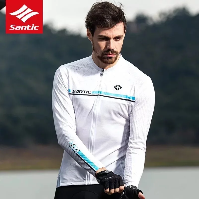 Santic для мужчин Pro быстросохнущая Велоспорт Джерси с длинным рукавом MTB велосипед велосипедная форма Мужчин's дорожный гоночный велосипед одежда WM7C01079