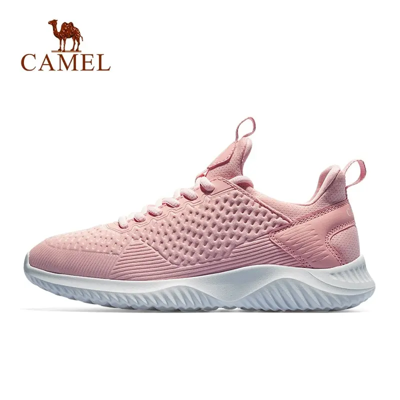 CAMEL Running Shoes Men Women Sneaker Gym Lightweight Stability Anti-slip Shock-Absorben Sport Breathable Hard-Wearing Outdoor - Цвет: Pink Female