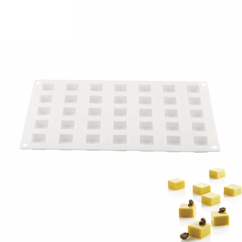Силиконовая Квадратная Белая форма для торта с 35 отверстиями пудинга шоколада