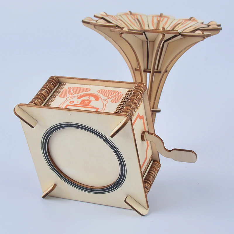 Деревянная модель фонографа для детей и взрослых набор сборки 3D моделей bendy