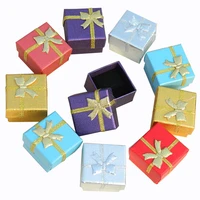 jewelry box with black sponge 4x4x3cm small square cardboard earrings gift box fashion jewelry display organizer packaging