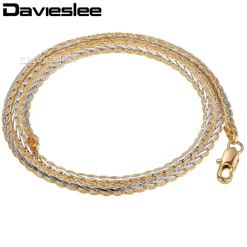 Женская/Мужская плетеная цепочка 6 шт./лот 3/4 мм|men chain|gold filledchain men |