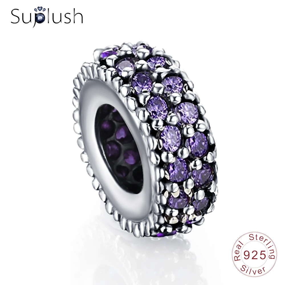 Suplush 100% 925 Серебряная Проставка Шарм бусины подходят оригинальный бренд браслет