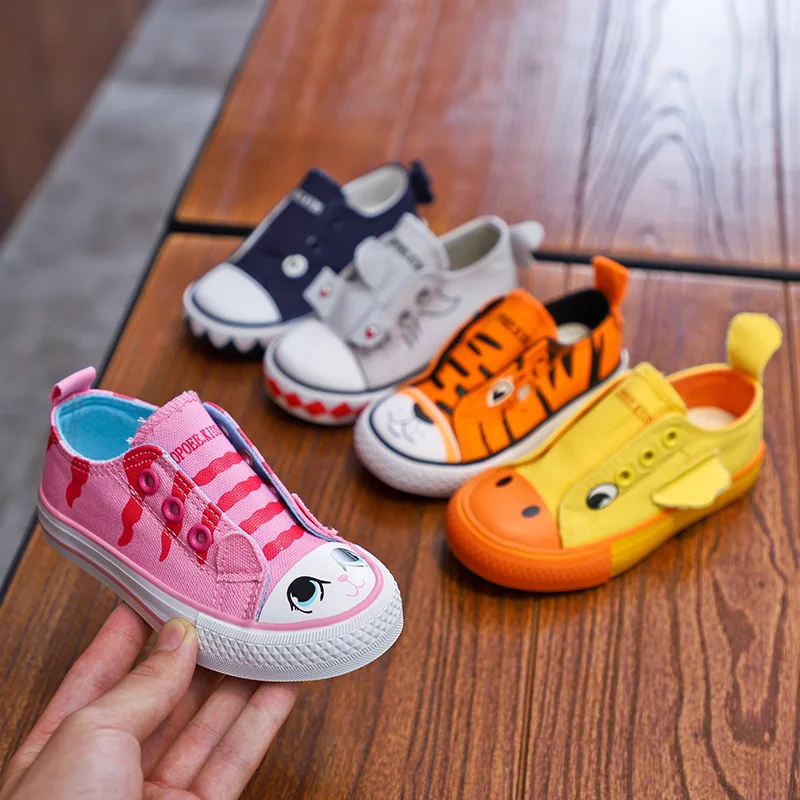 Детская мультяшная парусиновая обувь для детей, трехмерная обувь с животными для мальчиков и девочек для детского сада, детская обувь с жив... фото