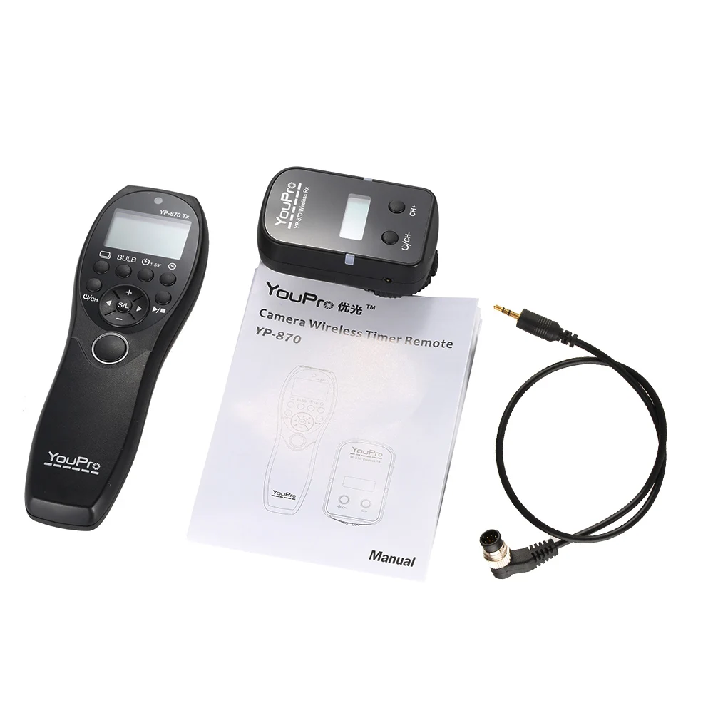 YouPro 2 4G беспроводной ЖК-таймер спуск затвора 32 канала передатчик приемник для
