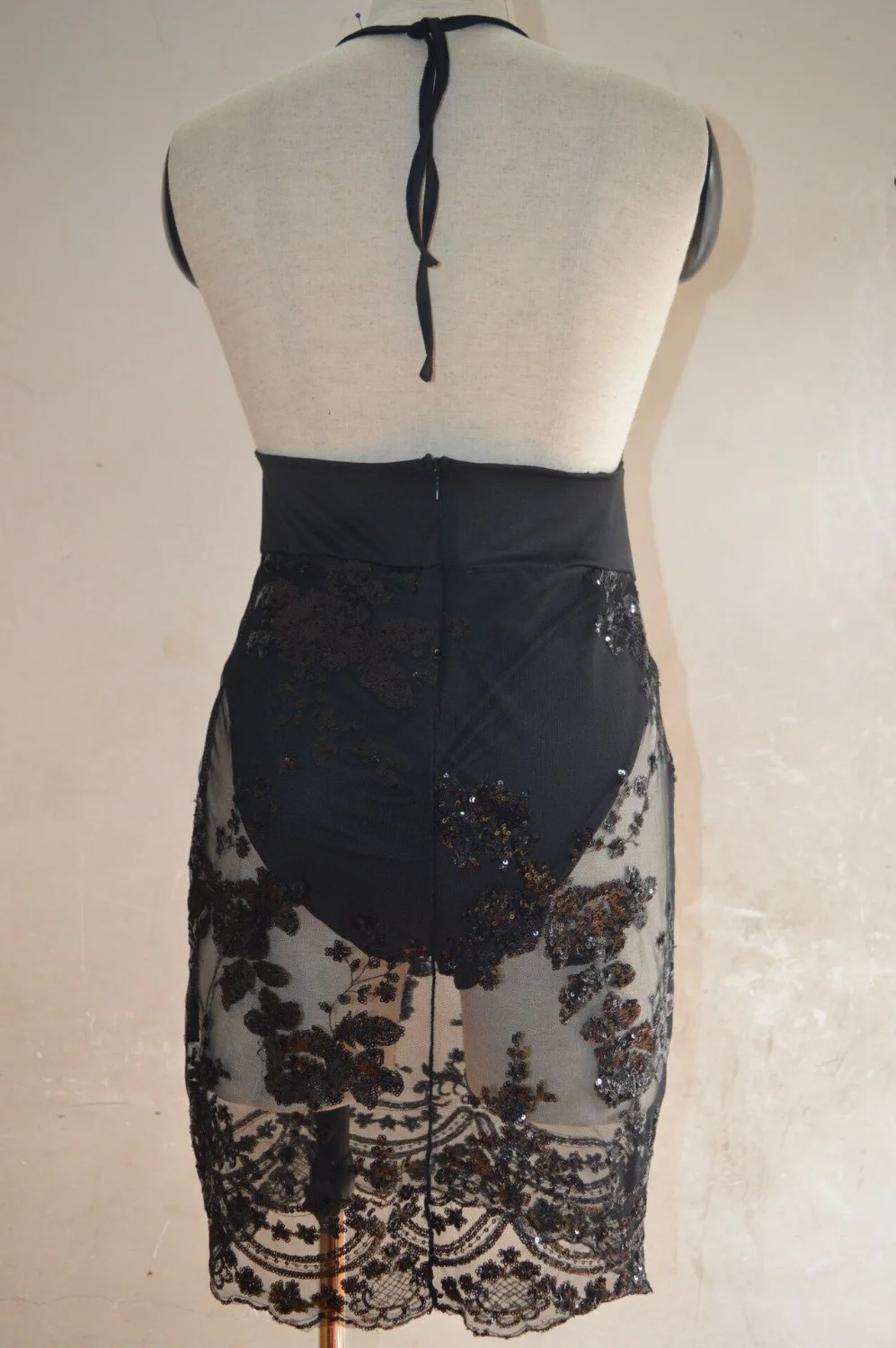 Соблазнительное женское Сетчатое прозрачное облегающее платье-карандаш с