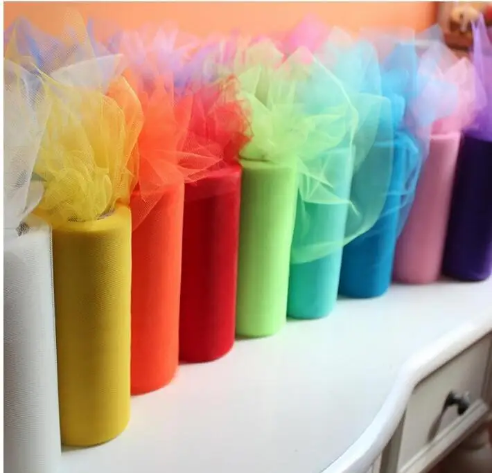 

6 inch 15cm 100 Yards Shimmer Tulle Rolls for Craft Wedding or Party Decoration