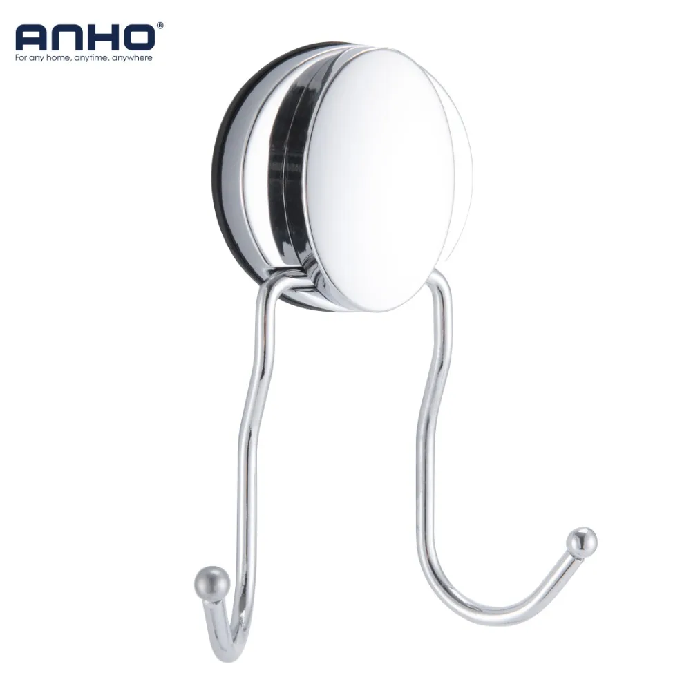 ANHO Stainless Steel Hooks Towel Wall Hook Bathroom Suction Holder Door Clothes Coat Hat Hanger Kitchen Storage Rustproof Hooks anho stainless steel strong magnetic door stop stopper bathroom bedroom toilet door wall suction fitting screw hardware