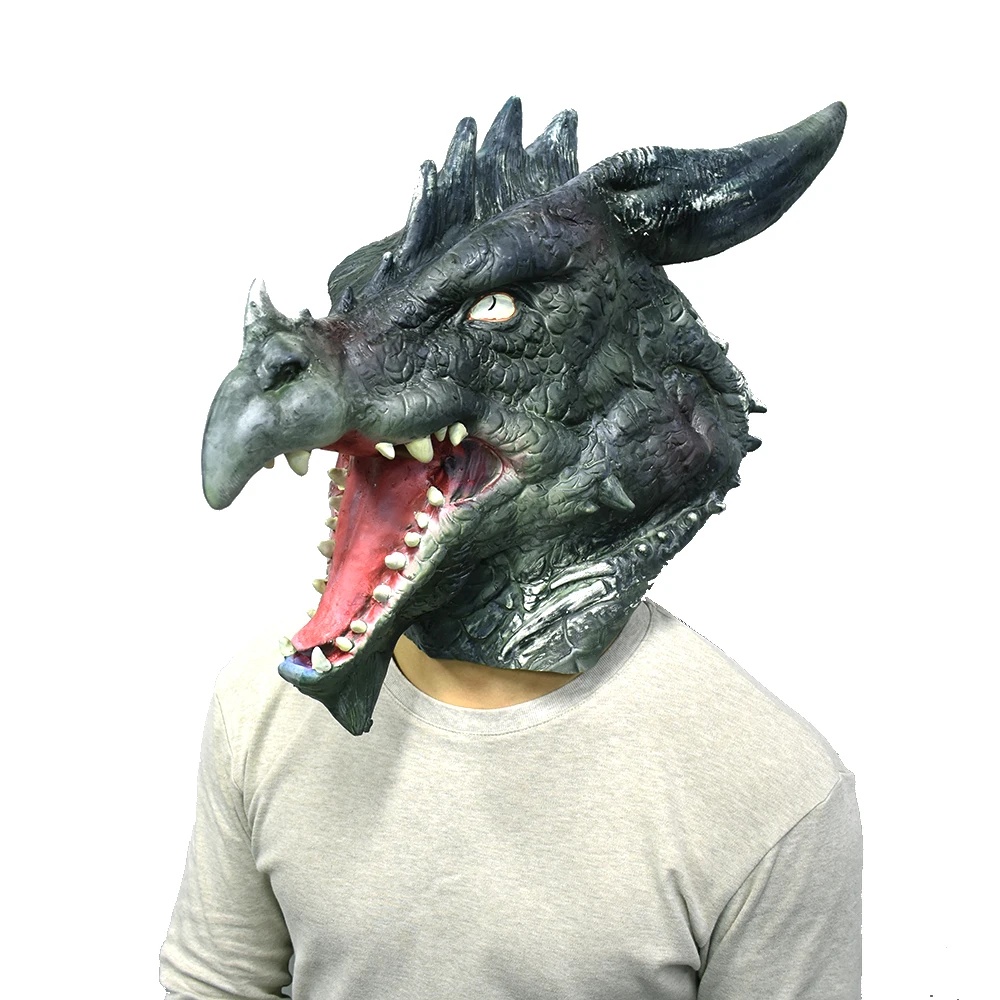 Реалистичная маска латексное животное Dragon Голова монстра для взрослых полная