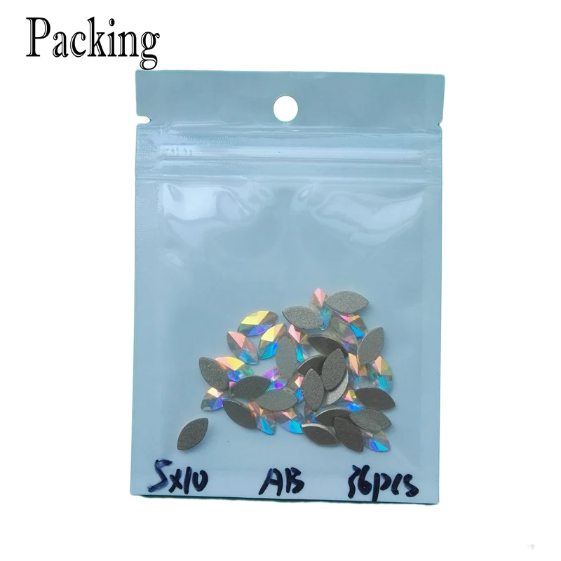 

CTPA3bI 100pcs 5x8mm Crystal AB Curvy Nail Rhinestones For Nails Art Glitter Crystals Decorations Non HotFix Wedding Decoration