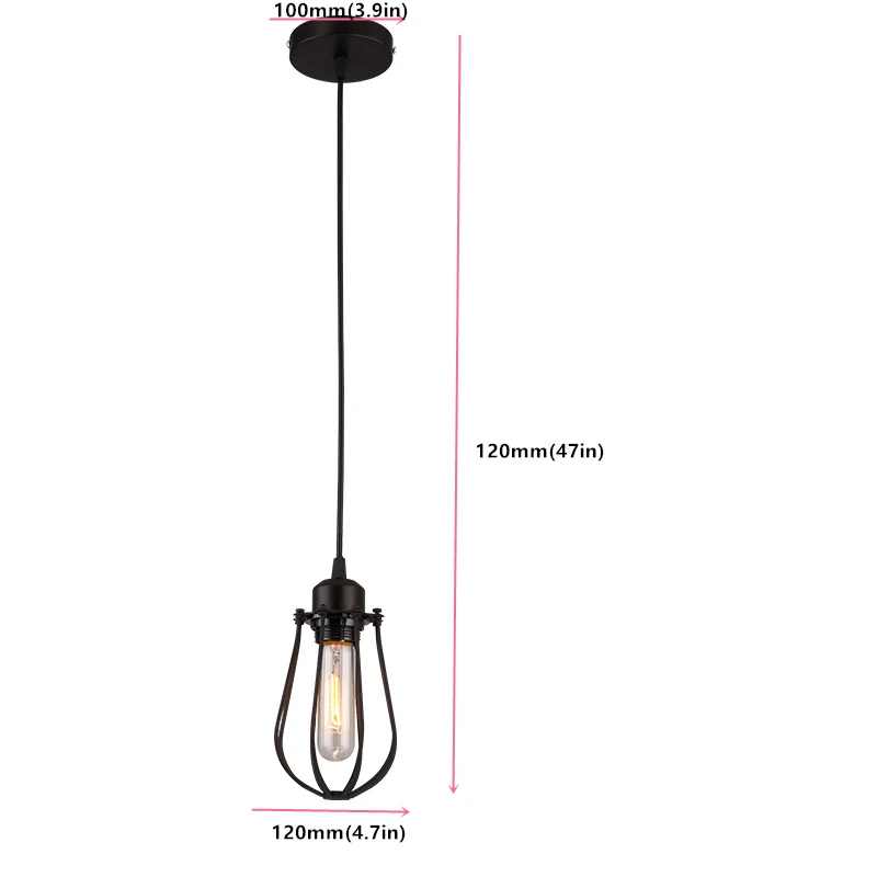 Черная Железная Подвесная лампа E27 4 шт. держатель для лампы 110 В 220 led/детской