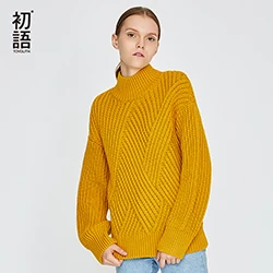 Yellow Toyouth водолазка Для женщин свитер негабаритных пуловеры с длинными рукавами витой высокое качество свитера Повседневное перемычки Sueter Mujer - Цвет: Yellow