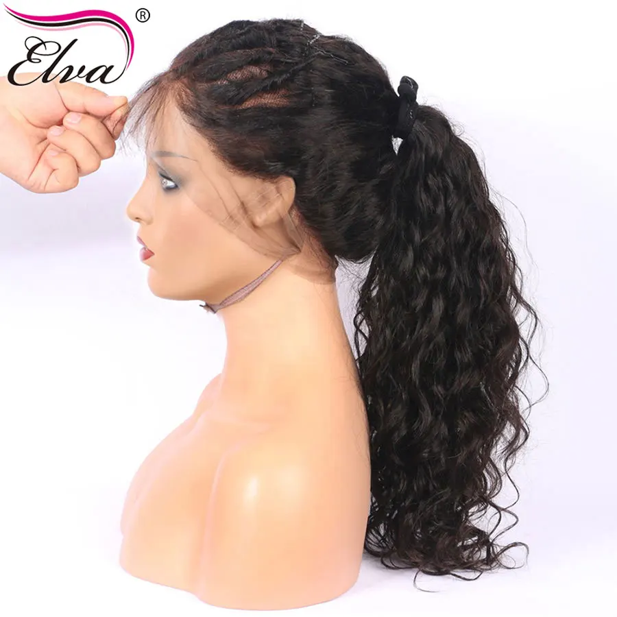 Волосы ELVA волна воды 360 синтетический фронтальный парик предварительно сорвал с