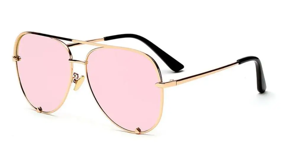C4 rose gold pink Черные мини солнцезащитные очки люксовый бренд Женская мода зеркальные розовые очки Пилот Стиль Взрослые Девушки Солнцезащитные очки градиент UV400 - Цвет линз: C4 rose gold pink