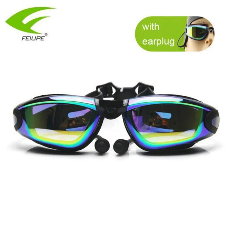 FEIUPE Men Women Swim Glasses Anti Fog UV Protection Eyewear Professional Waterproof Adult Goggles With Earplug D807 | Спорт и