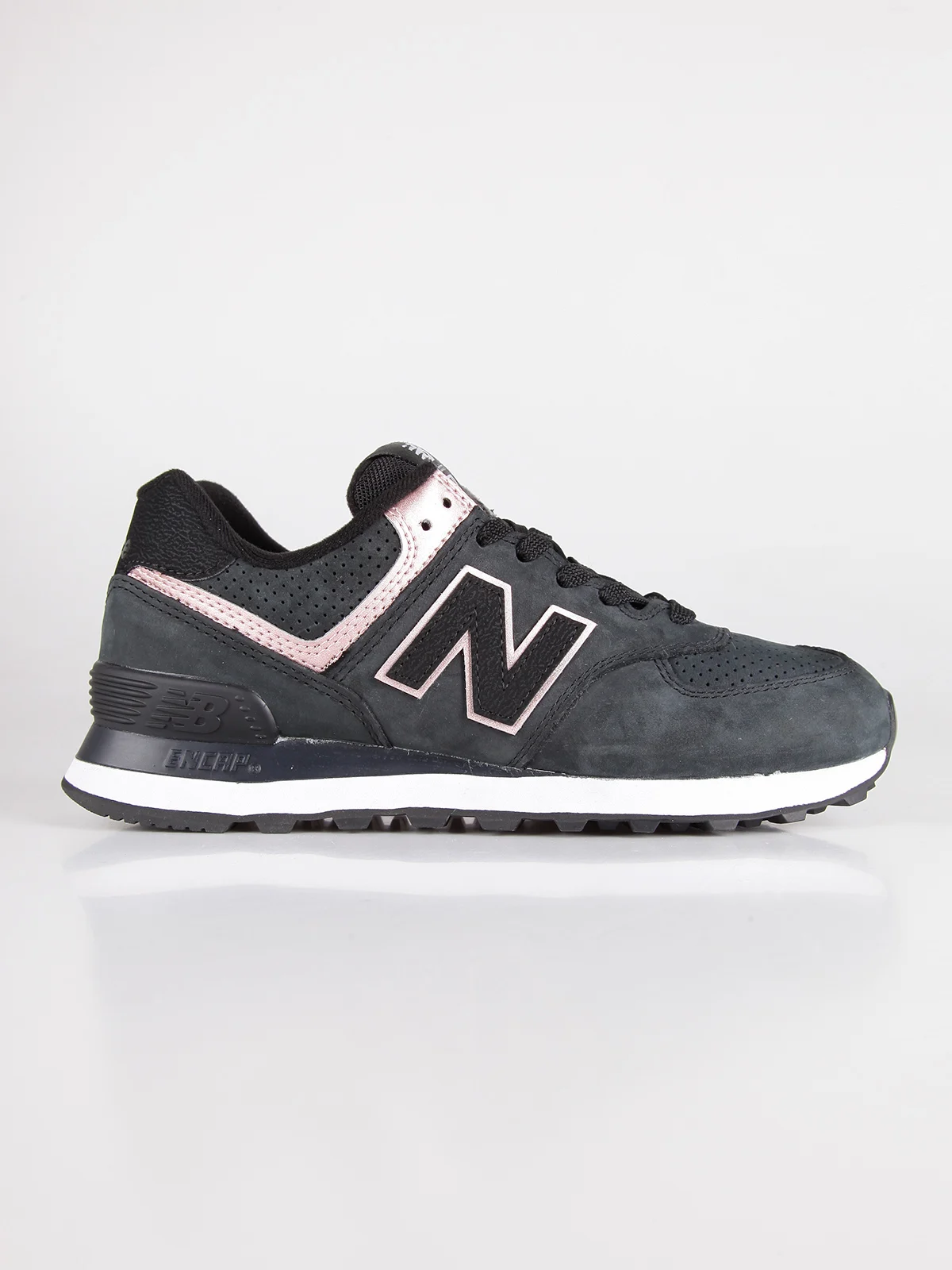 NEW BALANCE WL574NBK-Sneakers черной кожи и ткани | Спорт развлечения