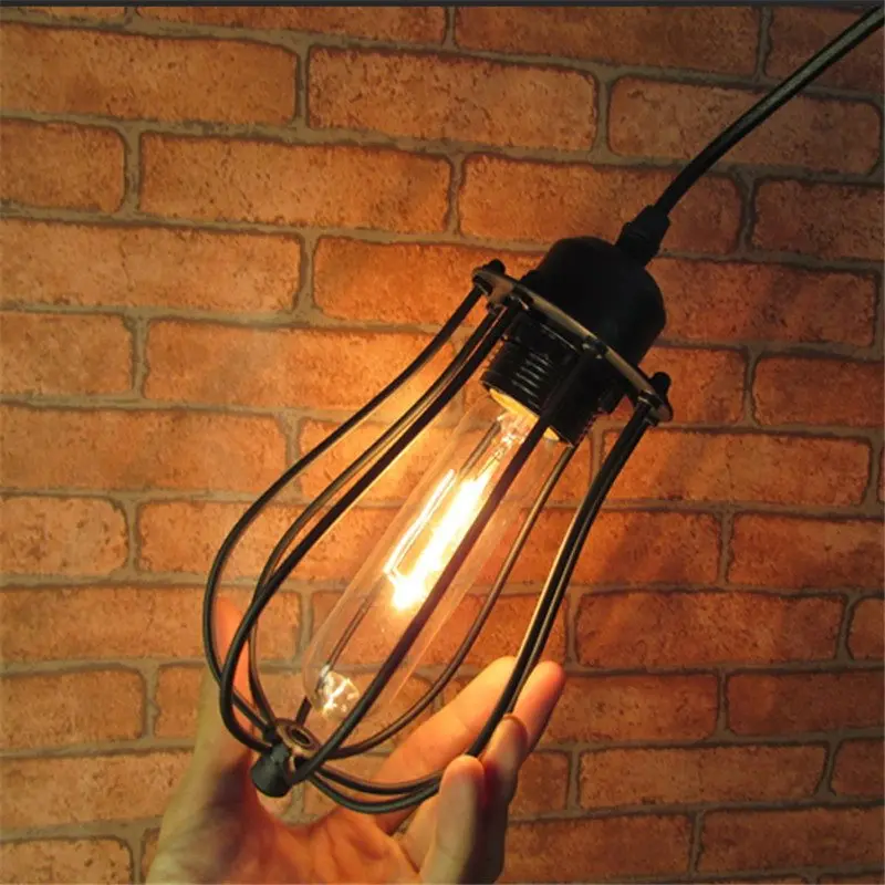 Черная Железная Подвесная лампа E27 4 шт. держатель для лампы 110 В 220 led/детской