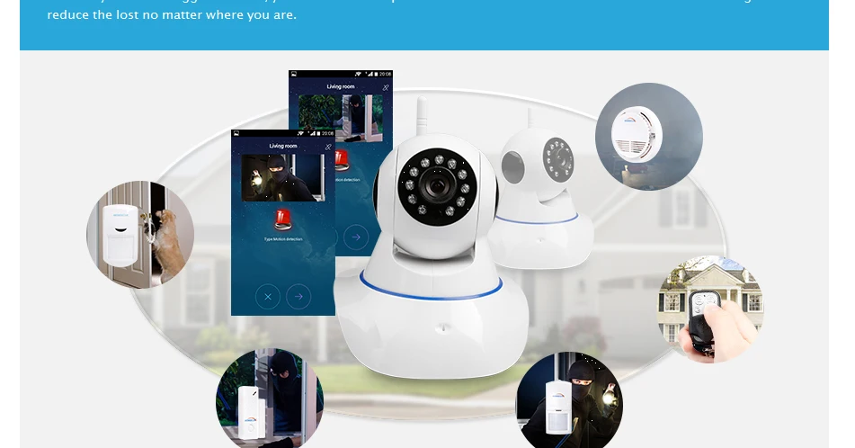 HOMSECUR приложение HD wifi камера ИК Ночное Видение+ беспроводной PIR сенсор для дома сигнализации